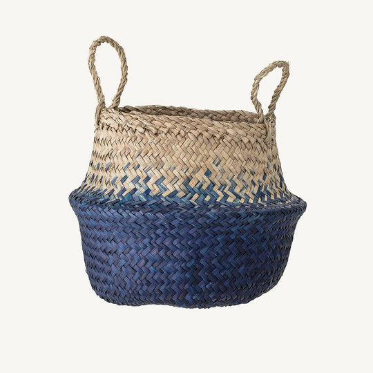 Bloomingville - Seagrass Storage Basket Blue - All Mamas Children
