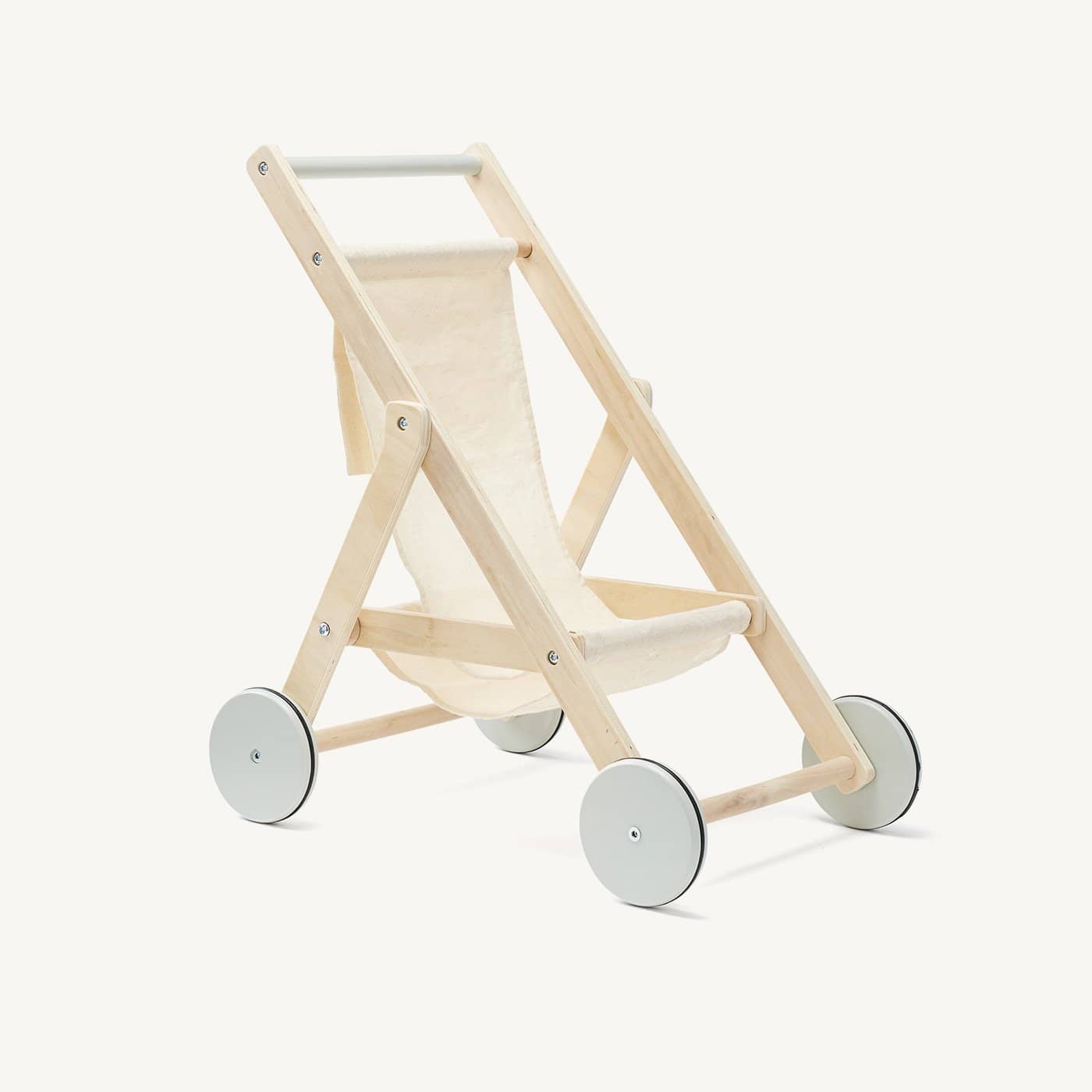 Kid's Concept - Dolls Stroller in Natural Wood and Cotton - All Mamas Children