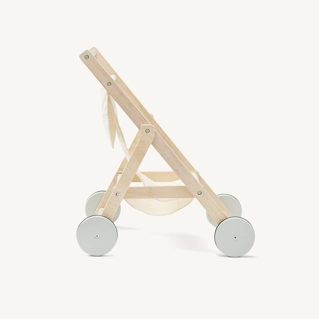 Kid's Concept - Dolls Stroller in Natural Wood and Cotton - All Mamas Children