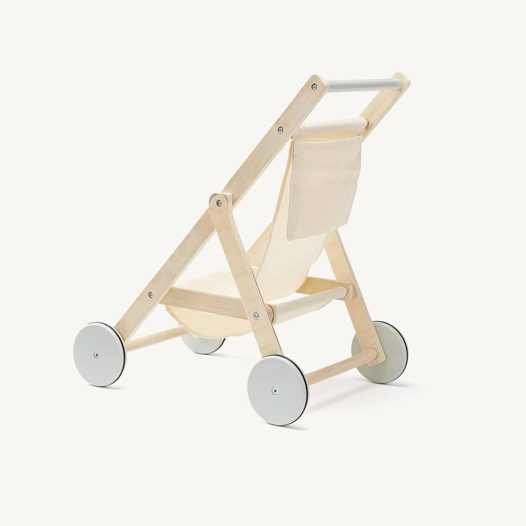 Kid's Concept - Dolls Stroller in Natural Wood and Cotton - All Mamas Children