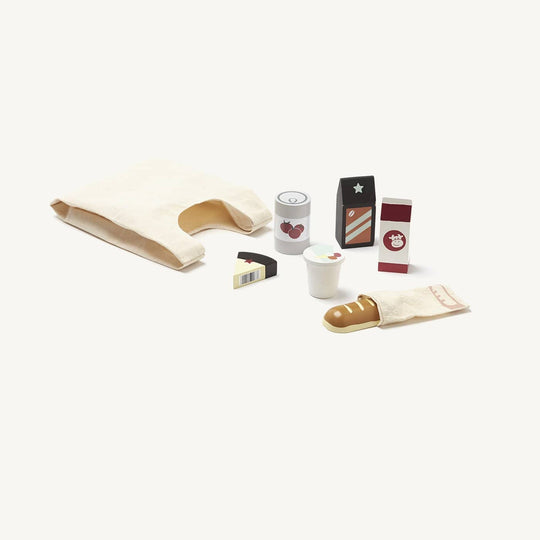 Kid's Concept - Bistro Wooden Toy Grocery Shopping Set With Bag - All Mamas Children