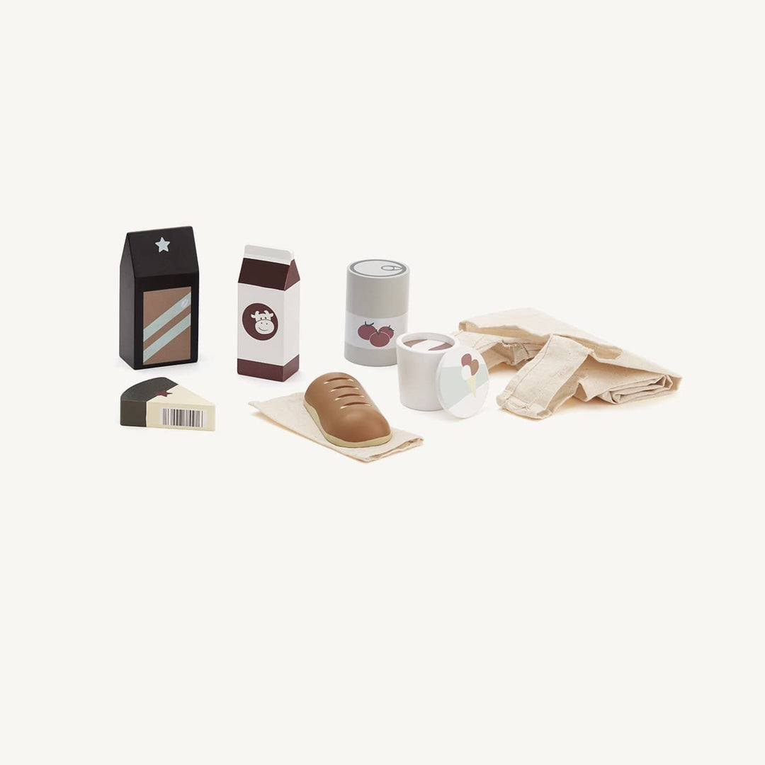 Kid's Concept - Bistro Wooden Toy Grocery Shopping Set With Bag - All Mamas Children
