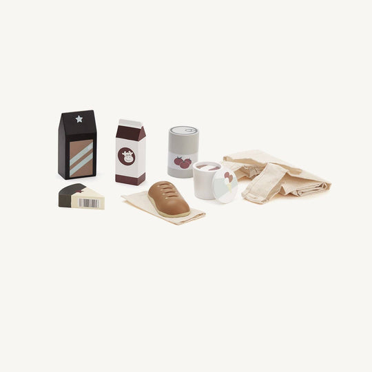 Kid's Concept - Bistro Wooden Toy Grocery Shopping Set With Bag - All Mamas Children