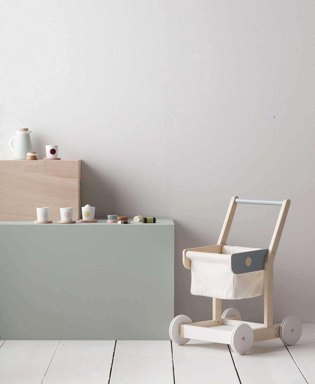 Kid's Concept - Bistro Wooden Toy Shopping Trolley - All Mamas Children