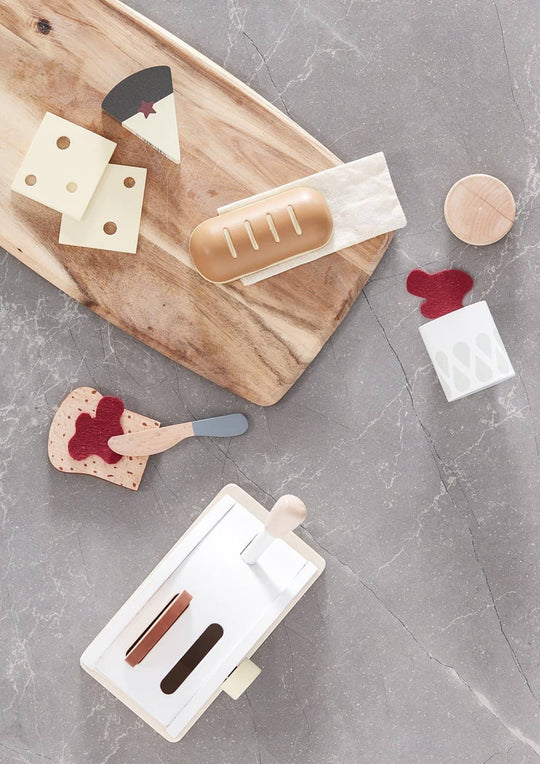 Kid's Concept - Bistro Wooden Toy Toaster Set With 8 Accessories - All Mamas Children