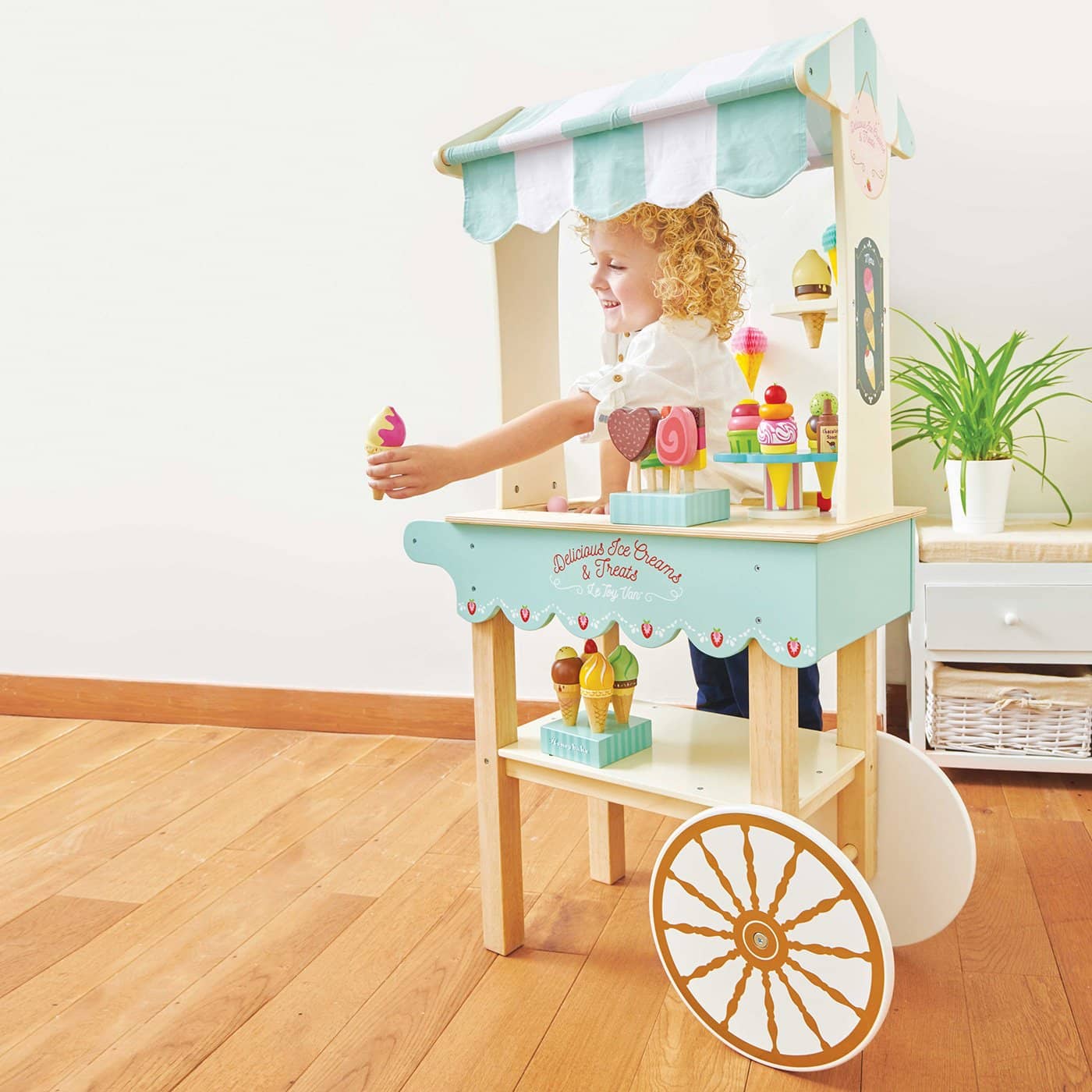 Wooden ice top cream van