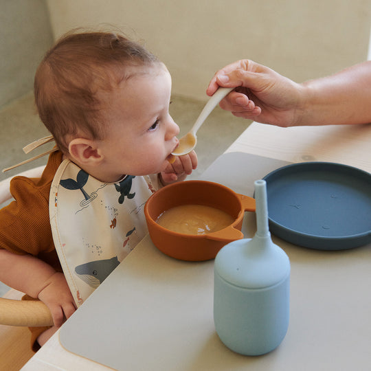 Liewood - Cathy Silicone Baby Feeding Set - Rabbit / Whale Blue Multi Mix - All Mamas Children