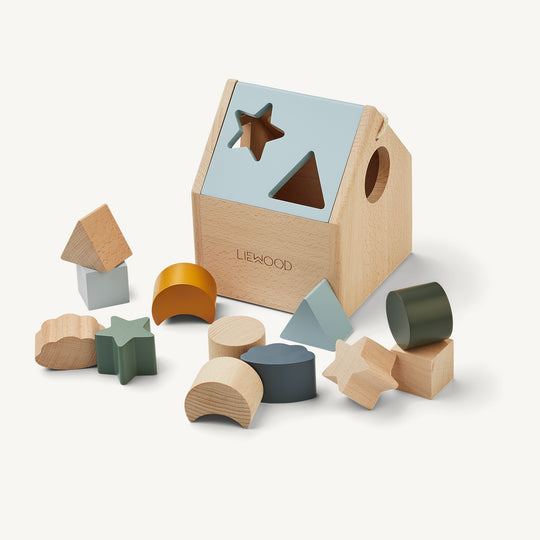 Liewood - Ludwig Wooden Puzzle House - Faune Green Multi Mix - All Mamas Children