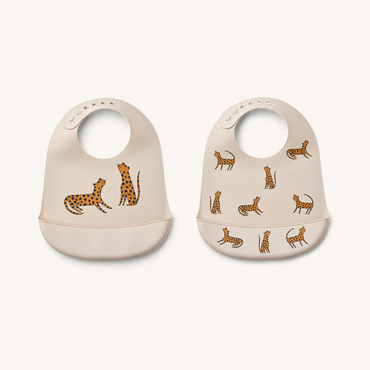 Liewood - Tilda Silicone Bib 2-Pack - Leopard / Sandy - All Mamas Children