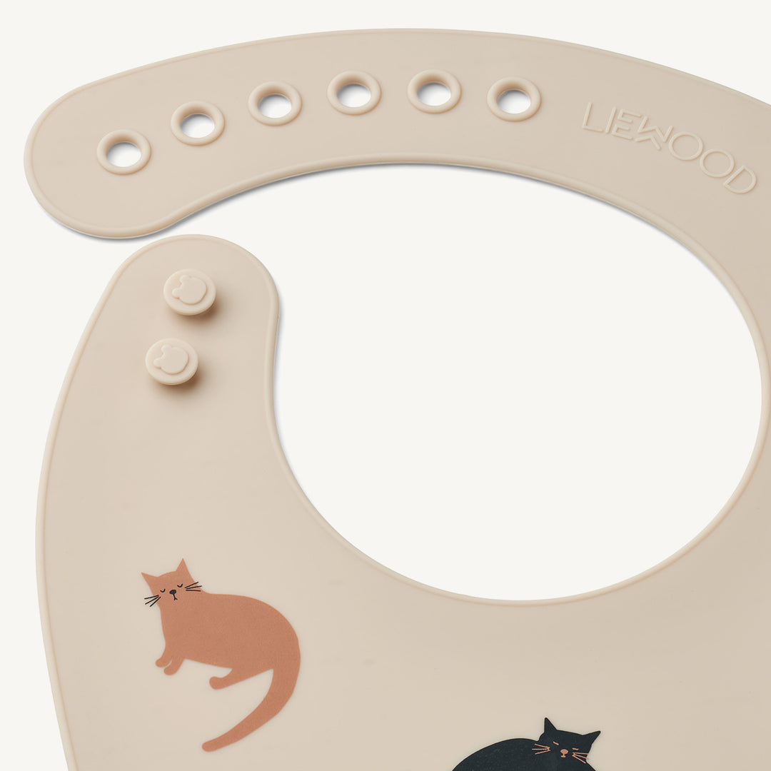 Liewood - Tilda Silicone Bib 2-Pack - Miauw / Apple Blossom Mix - All Mamas Children