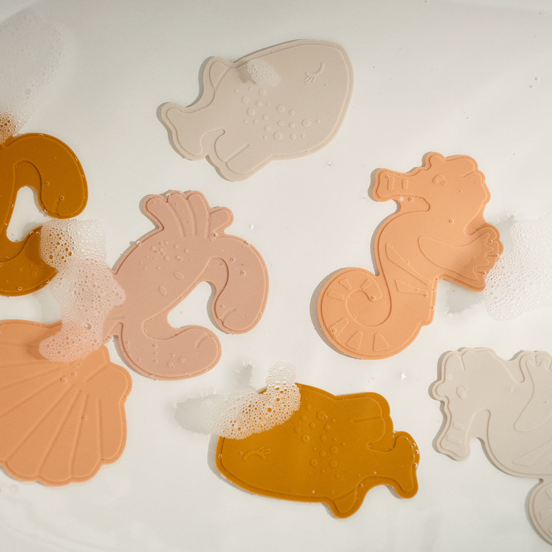 Liewood - Paola Mini Bath Toys 8-Pack - Sea creature / Mustard Mix - All Mamas Children