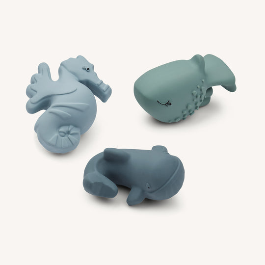 Liewood - Nori Bath Toys 3-Pack - Whale Blue Mix - All Mamas Children