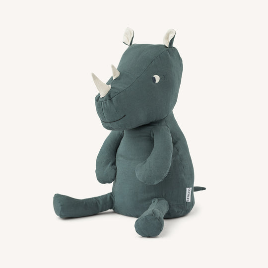 Liewood - Halfdan Large Rhino Teddy 36 cm - Rhino / Whale Blue - All Mamas Children