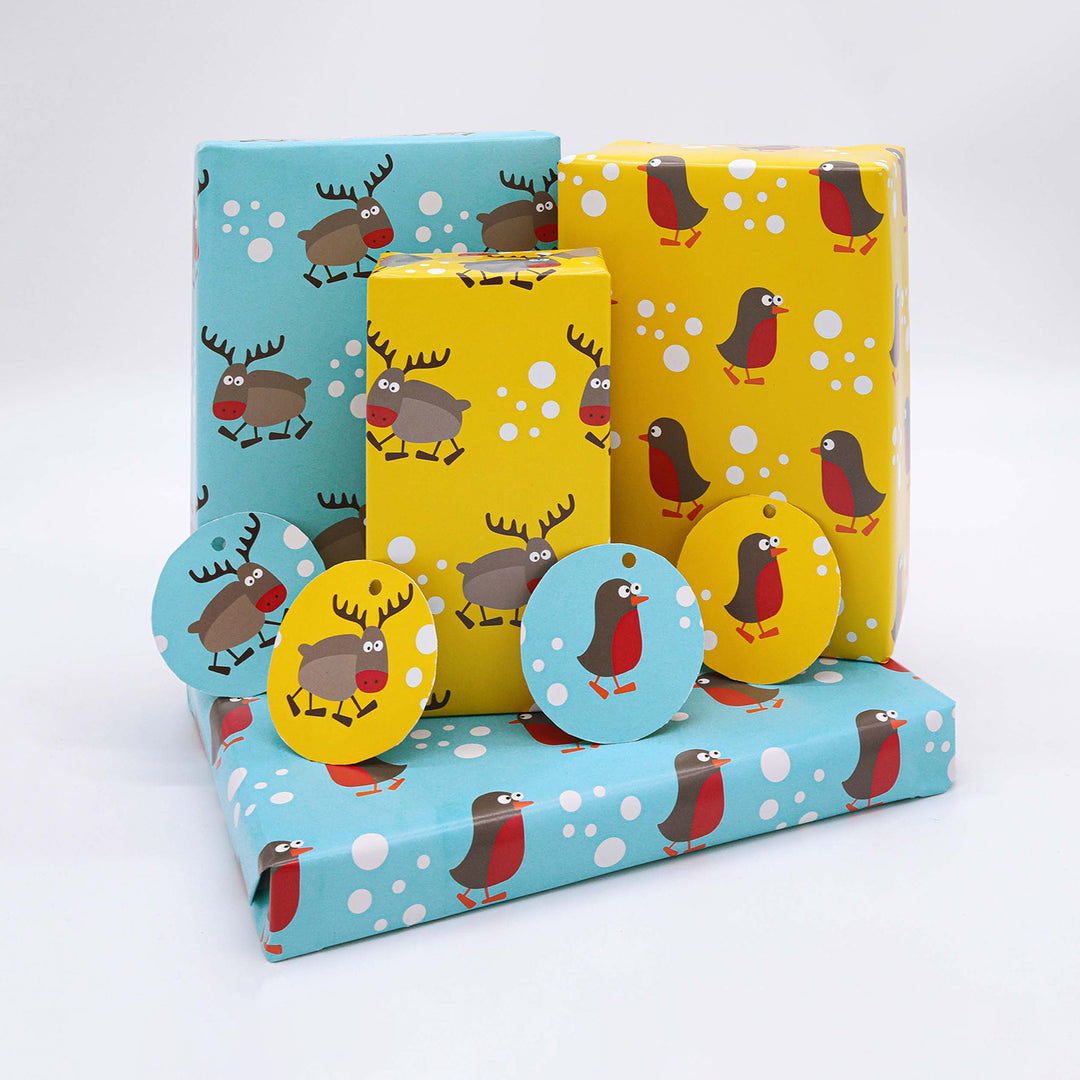 Reindeer & Robins Recyclable Wrapping Paper & Tags - All Mamas Children